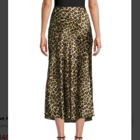 NWT The Kooples Leopard Prink Silk Midi Skirt Size Large - Picture 6 of 8